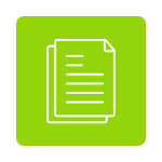 Referral web icon White document icon on bright green background
