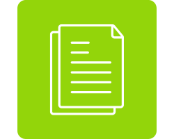Referral web icon White document icon on bright green background
