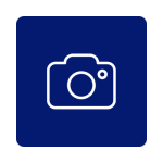 Media web icon (2) White camera icon on dark blue background