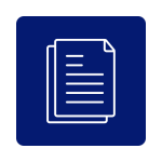 Referral web icon (2) White document icon on dark blue background